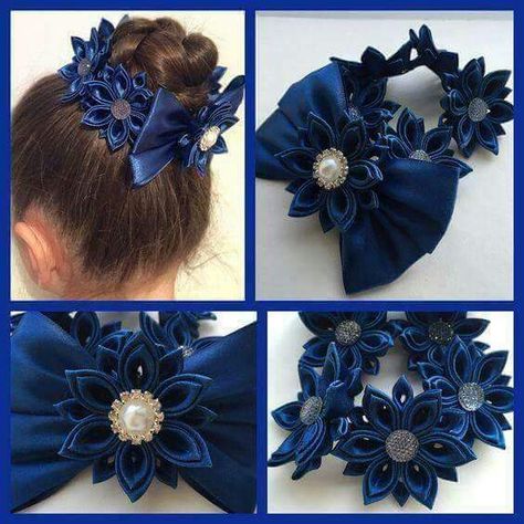 Sanggul Cepol, Flower Bun, Bun Wrap, Party Hair Accessories, Kanzashi Flowers, Pink Out, Hair Ribbon, Ribbon Hair, Diy Hair Bows