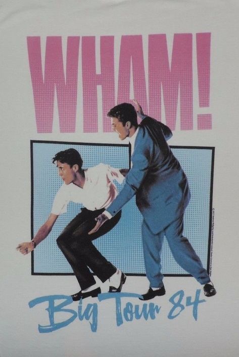 Wham Poster, 80s Music Artists, Pop Music Aesthetic, George Michael 80s, 80s Posters, 80s Poster, Throwback Party, 1980s Music, Rock & Roll