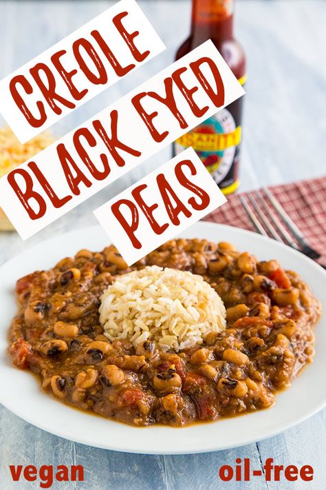 Creole Black Eyed Peas, Back Eyed Peas Recipe, What Goes With Black Eyed Peas, Plant Based Black Eyed Peas Recipe, Cajun Black Eyed Peas Recipe, Blacked Eyed Peas Recipe, Vegan Southern Black Eyed Peas, Soul Vegan Recipes, Vegan Blackeye Pea Recipes