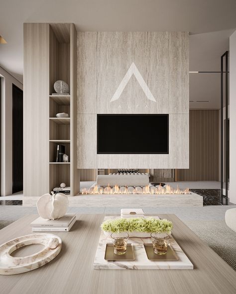 Modern Entrance-Living-Space Design ©2024 :: Behance Tv Wall Design Living Room, Wall Design Living Room, Luxury Tv Wall, Modern Tv Unit, Luxury Living Room Decor, Modern Tv Units, Modern Entrance, European Home, Tv Wall Design