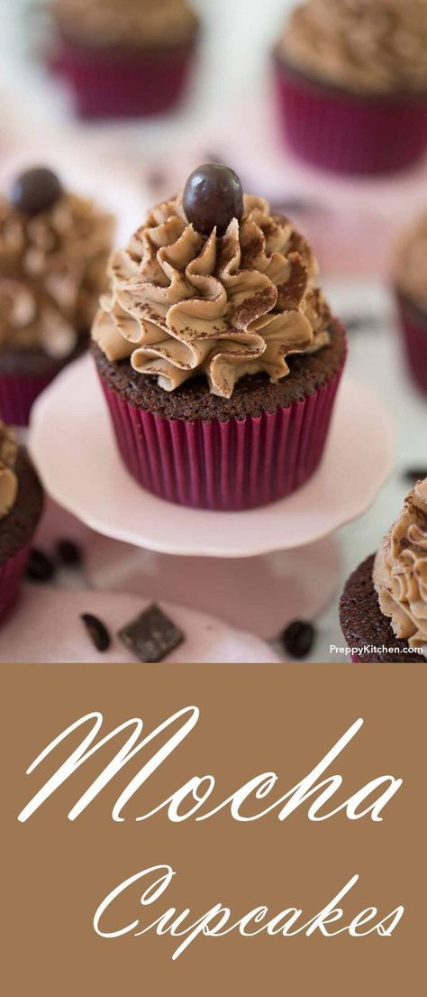 Mocha Cupcakes Trendy Cupcakes, Ideas For Cupcakes, Espresso Buttercream, Espresso Cupcakes, Cupcake Recipes From Scratch, Best Cupcake, Mocha Cupcakes, Recipes From Scratch, Cupcakes With Chocolate