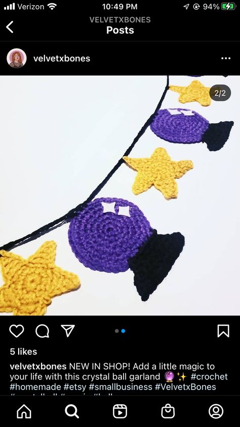 Crochet Crystal Ball, Crochet Crystal, Blue Witch, Crochet Garland, Crochet Plushies, Crochet Stuff, Crochet Ideas, Crystal Ball, Free Crochet