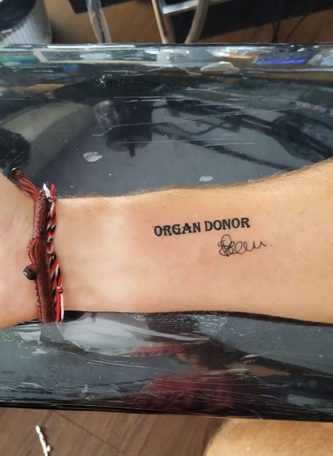 Organ Donor Tattoo Ideas, Liver Tattoo Ideas, Organ Donor Tattoo, Functional Tattoo, Donor Tattoo, Organ Tattoo, Blood Type Tattoo, Nursing Tattoo, Kidney Donation