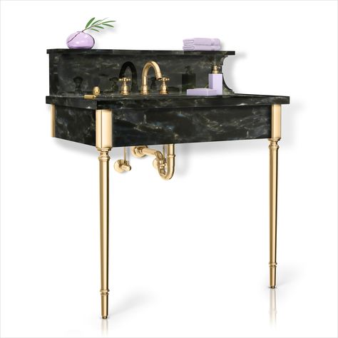 Gallery of Sink Leg Styles | Palmer Industries Vanity Brass Legs, Palmer Industries, Signature Hardware Console Sink, Emerald House, Black Marble Sink, Marble Console Sink, Wall Mount Marble Sink, Black Marble Floating Sink, Sink Legs