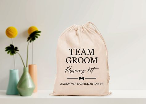 Party Recovery Kit, Wedding Recovery Kit, Party Wedding Favors, Wedding Party Gift Bags, Bachelor Party Favors, Team Groom, Multi Colored Bag, Hangover Kit, Cotton Drawstring Bags