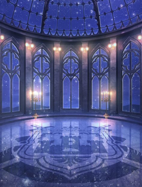 Ikemen Prince | Background | Obsidian Dance Hall - Night Time Blue Ballroom Aesthetic, Yule Ball Background, Fantasy Castle Background, Inside A Castle Aesthetic, Palace Background Gacha, Gacha Background Castle Inside, Gacha Ballroom Background, Ikemen Prince Background, Anime Castle Background Inside