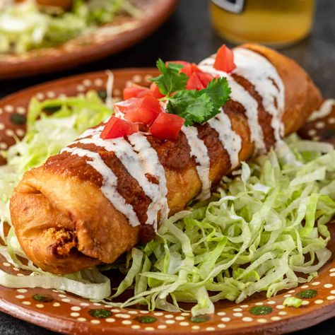 Shredded Beef Chimichangas + Video | Kevin Is Cooking Authentic Chimichanga Recipe, Mexican Chimichanga, Shredded Beef Chimichanga Recipe, Shredded Beef Chimichangas, Chimichanga Beef, Beef Chimichangas, Taco Recipes Ground Beef, Grandma Kitchen, Chimichanga Recipe