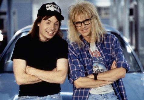 Mike Myers Austin Powers, Wayne Campbell, Movie Duos, Dana Carvey, Famous Duos, Duo Costumes, Wayne's World, Duo Halloween Costumes, Oral History