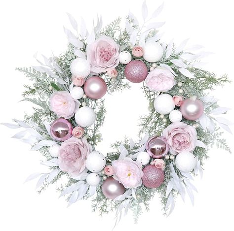 55CM Artificial Pink Peony Christmas Ball Wreath Wedding Home Holiday Door Decoration Hotel Shop Window Holiday Hanging Decor Garland Pink Christmas Wreath, Holiday Door Decorations, Ball Wreath, Pink Wreath, Christmas Decorations Wreaths, Christmas Door Wreaths, Christmas Rose, Holiday Door, Rose Wreath