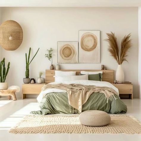 Boho House Bedroom, Earthy Tones Bedroom, Scandifornian Style, Boho Bedroom Design, Decorate Bedroom, Natural Bedroom, Earthy Bedroom, Classy Bedroom, Serene Bedroom