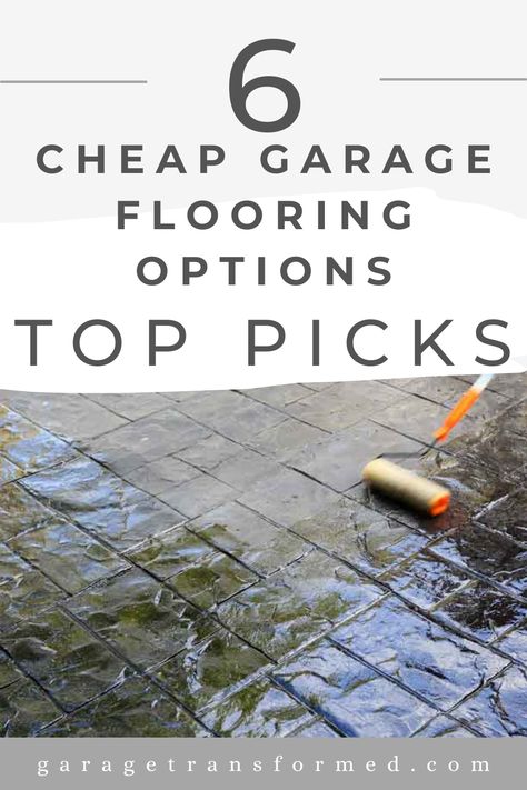 Revamp your garage floor without breaking the bank! 🏠💸 Explore affordable flooring options with our guide. Get durable, cost-effective solutions that can transform your garage's look and feel. From DIY-friendly materials to low-cost alternatives, we cover options that align with your budget and style preferences. Perfect for homeowners seeking a practical yet aesthetically pleasing upgrade. #BudgetHomeImprovement #GarageFlooring 🛠️🏡 Click to find flooring ideas that are economical & stylish! Garage Floors Diy, Garage Flooring Options, Affordable Flooring, Flooring Options Durable, Concrete Sealant, Interlocking Floor Tiles, Garage Floor Mats, Mudroom Flooring, Concrete Garage