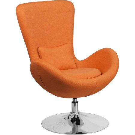 Flash Furniture Fabric Egg Series Reception-Lounge-Side Chair Multiple Colors, Orange Stylish Accent Chairs, Contemporary Seating, Lower Back Support, Contemporary Accent Chair, Fabric Accent Chair, Ikea Chair, Reception Chair, Style Lounge, Eames Chairs