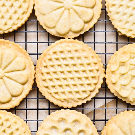 Stamped Shortbread Cookies - UncomplicatedChef Scottish Shortbread Cookies, Cookie Presses, Scottish Shortbread, Festive Cookies, Cookie Press, Cookie Swap, Buttery Cookies, Pretty Cookies, Holiday Cookie