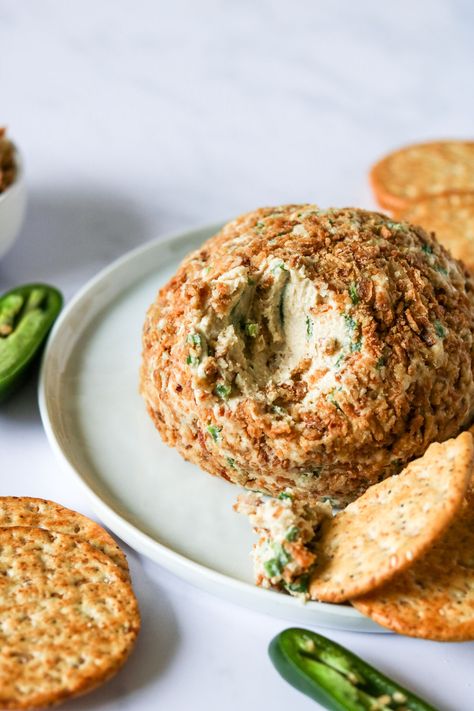 Vegan Cheese Ball, Cheese Ball Recipe, Jalapeño Poppers, Nut Milk Bag, Cashew Cheese, Charcuterie Inspiration, Cheese Ball Recipes, Green Bean Casserole, Vegan Appetizers