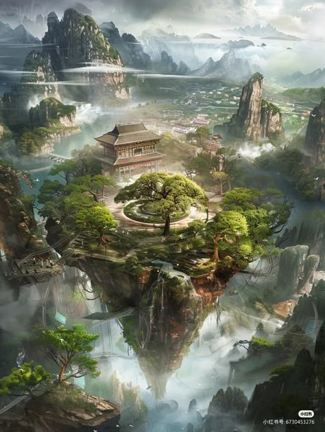 Wuxia Art, Chinese Art Painting, Dreamy Artwork, Yangzhou, Real Anime, New Fantasy, Landscape Photography Nature, Fantasy City, Fantasy Setting