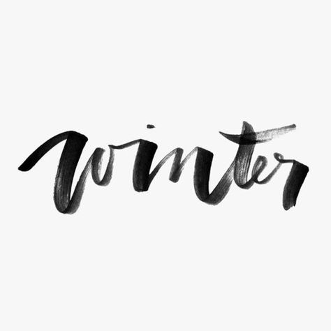 Winter Typography, Ink Typography, Delta Breezes, Black & White Quotes, Winter Wishes, Days And Months, Hello Winter, Winter Wonder, Brush Lettering