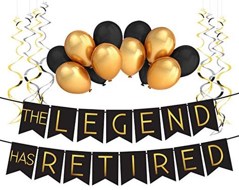 “The Legend Has Retired” Retirement Decoration Pack Retirement Balloons, Retirement Sash, Happy Retirement Decorations, Farewell Party Decorations, Retirement Party Banner, Happy Retirement Banner, Retirement Party Sign, Retirement Banner, Retirement Party Themes