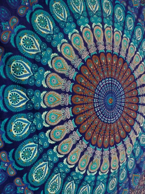 Mandala Tapestry Bohemian, Tapestry Crafts, Blue Wall Tapestry, Print Bed, Floral Print Bedding, Indian Wall Art, Bohemian Wall Tapestry, Tapestry Bedding, Indian Tapestry