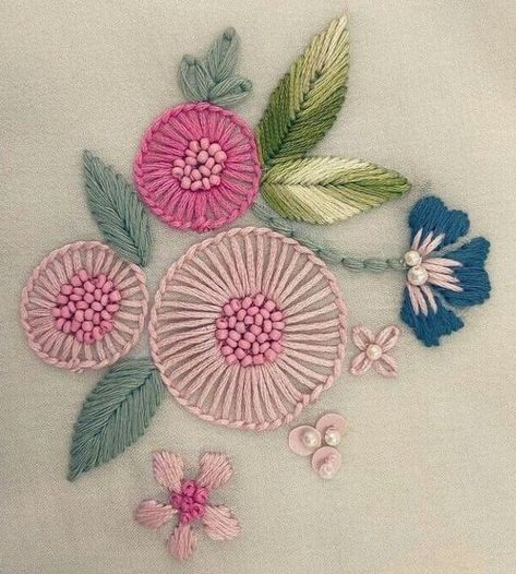 Embroidery Patterns Flowers, Flowers Embroidery Designs, Hand Embroidery Work, Basic Hand Embroidery Stitches, Patterns Flowers, Simple Hand Embroidery Patterns, Hand Embroidery Dress, Hand Embroidery Patterns Flowers, Hand Embroidery Videos