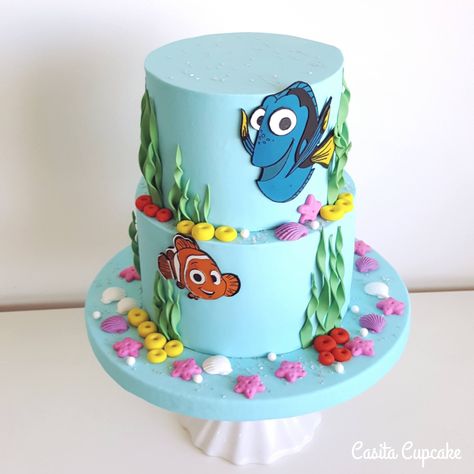 Nemo cake Nemo Cake Ideas, Nemo Birthday Cake, Finding Nemo Birthday Cake, Finding Nemo Cake, Nemo Cake, Finding Nemo Birthday, Birthday Deco, Nemo Party, Nemo Birthday