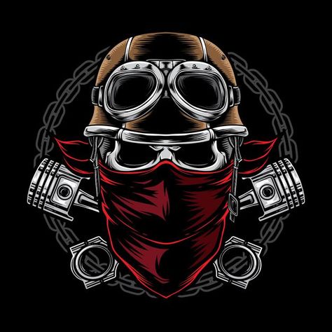 Skull biker with helmet isolated on blac... | Premium Vector #Freepik #vector #cartoon #road #transport #helmet Biker With Helmet, Cartoon Road, Biker Logo Design, Piston Art, Biker Logo, Skull Art Tattoo, Hd Dark Wallpapers, Dark Wallpapers, Road Transport