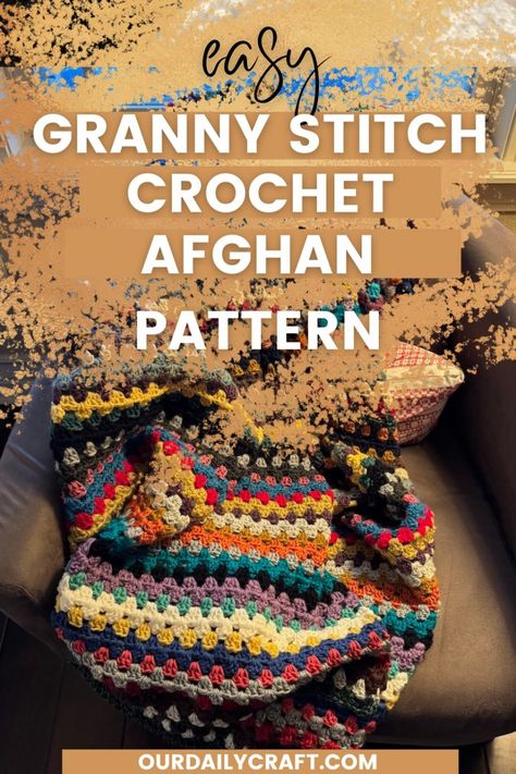 granny stitch crochet afghan pattern Primavera Crochet Blanket, How To Make An Afghan, Granny Spike Stitch Blanket, Granny Blanket Crochet Pattern, Free Crochet Afghan Patterns Easy, Yarnspirations Patterns Free Crochet, Leftover Yarn Projects Crochet, Scrap Yarn Crochet Blanket, Vintage Crochet Patterns Free