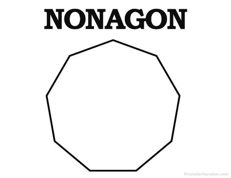 Printable Nonagon Shape Nonagon Shape, Grade R Worksheets, Chinese New Year Zodiac, Shape Coloring Pages, Shape Sort, Toddler Lessons, Printable Shapes, Lesson Plans For Toddlers, Shapes Preschool