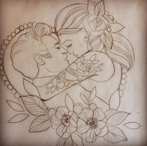 Johnny & June!!! Johnny And June Tattoo, Painted Lady Tattoo, June Tattoo, Romantic Tattoo, Lady Tattoo, Johnny And June, Tattoo Zeichnungen, Desenho Tattoo, Time Tattoos