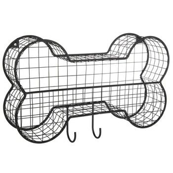 https://www.hobbylobby.com/Home-Decor-Frames/Storage-Organization/Shelves/Black-Dog-Bone-Wire-Wall-Basket-With-Hooks/p/80989152 Dog Stuff Organization, Metal Wall Basket, Wire Wall Basket, Wire Storage Shelves, Dog Lead Hook, Wall Basket Storage, Silhouette Cameo Machine, Hanging Closet, Wire Storage