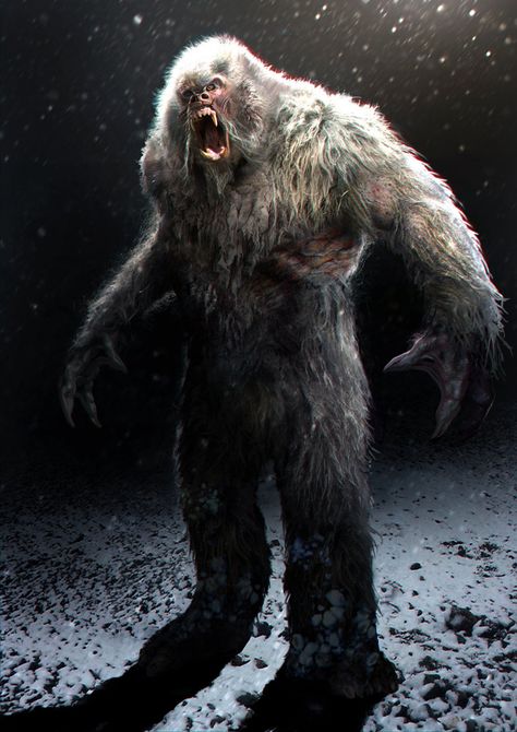 ArtStation - Yeti, Daren Horley Bigfoot Pictures, Yeti Bigfoot, Bigfoot Art, Bigfoot Sightings, Abominable Snowman, Bigfoot Sasquatch, Legendary Creature, Fantasy Monster, Mythological Creatures