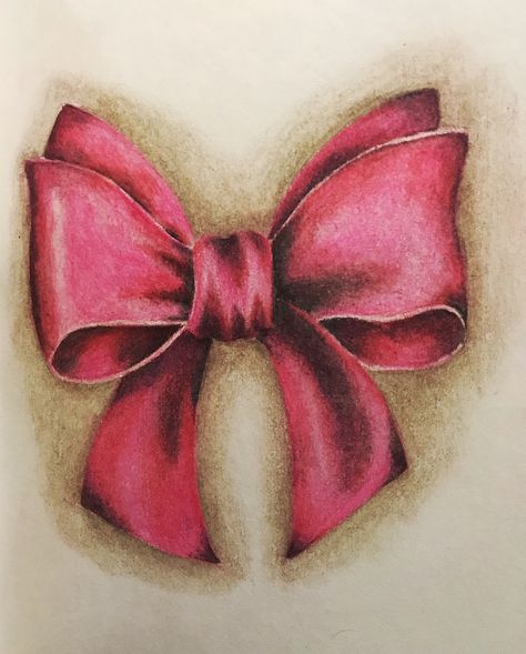 Small Colour Pencil Drawings, Object Drawing With Colour, Colour Pencil Object Drawing, Color Pencil Art Beginner, Realistic Bow Drawing, Realistic Object Drawing Colored Pencils, Easy Colour Pencil Art, Color Pencil Drawing Easy Cute, Colour Pencil Shading Drawings