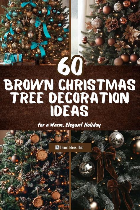 60 Beautiful Brown Christmas Tree Decorations for a Warm, Elegant Holiday Christmas Tree Decoration Ideas 2025, Christmas Tree Copper Gold, Bronze Decorated Christmas Trees, Copper And Champagne Christmas Tree, Black Green And Brown Christmas Tree, Champagne Gold And Green Christmas Tree, Brown Gold Green Christmas Tree, Earthy Christmas Trees, Brown Green Red Christmas Tree