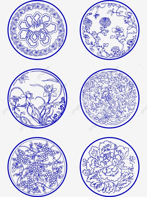 Chinese Patterns Traditional, Chinese Flower Pattern, Chinese Porcelain Pattern, Blue Ink Tattoos, Chinese Flowers, Traditional Flower, Chinese Flower, Chinese Pattern, Traditional Pattern