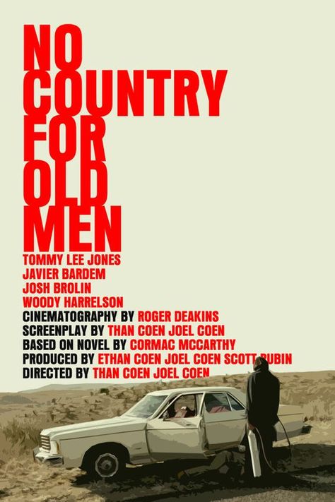 No Country for Old Men - movie poster: No Country For Old Men, Coen Brothers, Film Posters Art, Septième Art, I Love Cinema, Cinema Posters, Alternative Movie Posters, Man Movies, Movie Poster Art