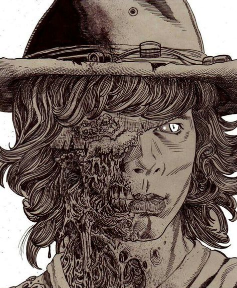 CARL GRIMES WALKER Carl Grimes Comic, Zombie Portrait, Carl Twd, Carl The Walking Dead, Arrow Poster, Walking Dead Fan Art, Walking Dead Characters, Twd Comics, Walking Dead Art