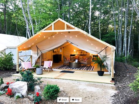 Get a Glimpse Inside a Glamping Tent! - Town & Country Living Eco Camp, Camp Ground, Tent Decor, Auto Camping, Halloween Bedroom Decor, Alternative Living, Tent Living, Glamping Tent, Eco Tourism