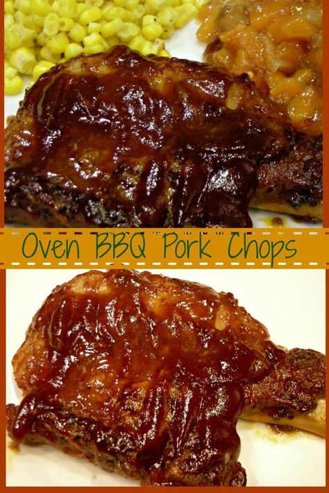 Oh my word! These are the most flavorful pork chops that I have EVER made!With just a few ingredients and your oven, yoiu can make BBQ Joint style pork chops in your own kitchen! And one of the best things is that you can make these AMAZING BBQ Oven Pork Chops anytime of the year! Bbq Oven Pork Chops, Baked Bbq Pork Chops, Barbecue Pork Chops, Oven Pork Chops, Bbq Pork Chops, Bbq Pork Ribs, Pork Chop Recipes Baked, Pork Rib Recipes, Barbecue Pork