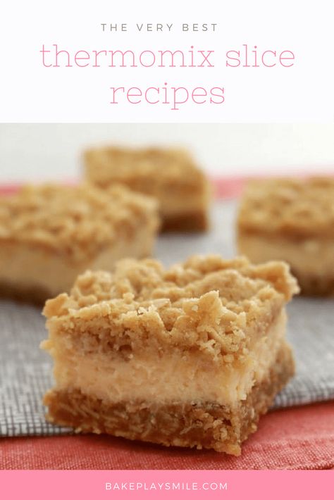 thermomix slice recipes Thermomix Slice Recipes, Lemon Crumble Bars, Church Snacks, Creamy Lemon Bars, Lemon Crumble, Easy Bars, Thermomix Cakes, Slice Recipes, Thermomix Baking