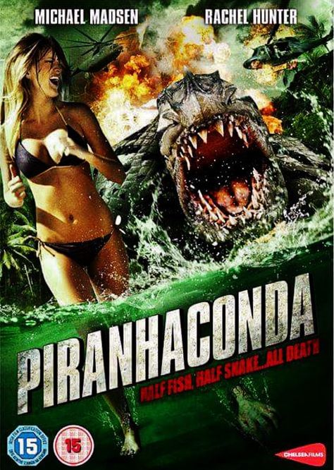 PIRANHACONDA 2012 (sequel to SHARKTOPUS) Rachel Hunter, Hunter Movie, Full Mon, Action Movie Poster, Slasher Film, Movies And Series, Horror Movie Posters, Movies 2019, Creature Feature