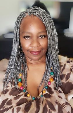 Front Cornrows, Short Box Braids Bob, Box Braids Long, Grey Box Braids, Grey Hair Braids, Style Box Braids, Purple Box Braids, Brown Box Braids, Ombre Box Braids