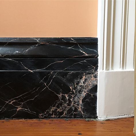 These faux marble baseboards are progressing nicely.  #aubreybrackettfinefinishes #fauxmarble #marbleizing #handpainted #decorativefinishes… Marble Baseboard, Fluted Marble, Flip Ideas, Dream Place, Minimalist Interior Design, Faux Marble, Swirl Pattern, Minimalist Interior, Baseboards