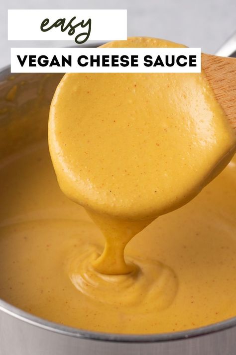 5-minute vegan cheese sauce made with just 8 ingredients - no blending necessary. Nut-free, gluten-free, and soy-free! Use as a dip, a sauce for mac Vegan Tofu Cheese Sauce, Easy Vegan Cheese Sauce, Easy Vegan Cheese, Taco Sauce Recipes, Coconut Cheese, Vegan Bacon Bits, Galveston Diet, Dairy Free Sauces, Best Vegan Cheese