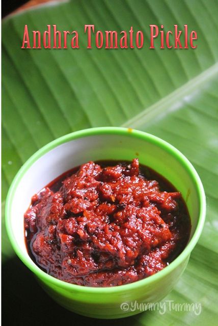 Andhra Tomato Pickle Recipe - Guntur Tomato Pickle Recipe - Yummy Tummy South Indian Pickle Recipes, Pickle Tomatoes Recipe, Tomato Achar Recipe, Tomato Recipes Indian, Pickles Recipes Indian, Tomato Sauce From Fresh Tomatoes, Sauce From Fresh Tomatoes, Tomato Pickle Recipe, Store Tomatoes