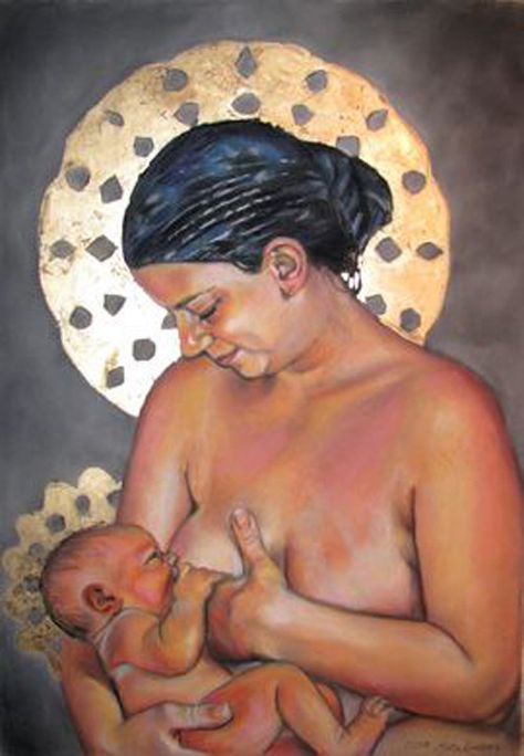 27 awesome portraits of breastfeeding mamas, including this stunning madonna and child by mah grrrl KATE HANSEN! <3 Sketchbook Reference, Breastfeeding Art, Mother Painting, Birth Art, Red Tent, Maa Kali, Historical Women, Amazing Woman, Lactation Consultant