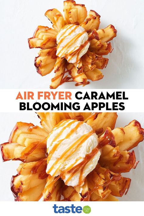 Blooming Apple Recipe, Blooming Apple, Blooming Apples, Super Easy Dinner, Air Fryer Oven Recipes, Air Fry Recipes, Egg Roll Recipes, Air Fryer Dinner Recipes, Oven Recipes