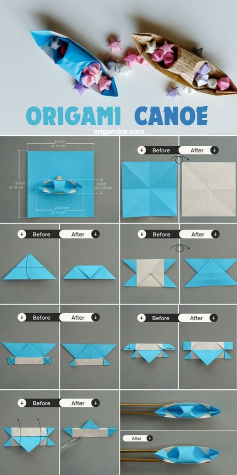 If you love to transfer origami paper into lovely boats, there is an additional choice to traditional origami boat, it is our canoe boat. Origami Boat, Canoe Boat, Modular Origami, Perforated Paper, How To Fold, Origami Art, Origami Easy, Origami Paper, Diy Canvas Art