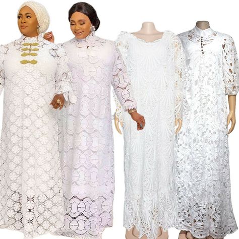 White Dry Lace Styles, Lace White Dress Long, Lace Dress Designs Classy, Dry Lace Gown Styles Nigerian, Dry Lace Styles Nigerian Outfit, Lace Dinner Gown, White Lace Gown Styles Nigerian, Latest Lace Styles For Women, White Lace Dress Styles Nigerian