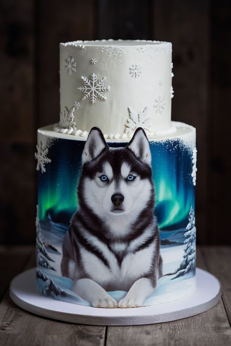 Paw-some Siberian Husky Birthday Cakes to Celebrate Husky Dog Cake, Dog Cake Design Birthday, Husky Birthday, Amazing Cake Ideas, Haski Dog, Puppy Dog Cakes, Wolf Cake, Wolf Images, Dog Birthday Cake