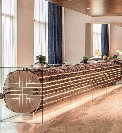 Hotel Reception Desk, Contemporary Stairs, Hotel Lobby Design, Reception Desk Design, Interior Design Minimalist, Innovative Furniture, Hotel Reception, Reception Design, Lobby Design