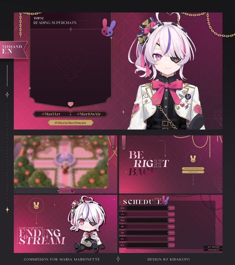 Maria Marionette, Twitch Streaming Setup, Streaming Setup, Powerpoint Design Templates, Editing Inspiration, Game Concept Art, Schedule Design, Web Layout, Web Design Inspiration